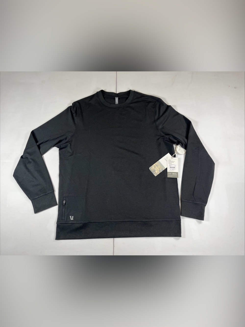 Vuori Ponto Performance Crew Black Heather Long Sleeve DreamKnit Men’s XL NWT